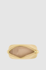 Internal product shot of the Oroton Eve Mini Beauty Case in Gold and Premium pebble leather for Women .