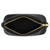 Internal product shot of the Oroton Eve Mini Beauty Case in Black and Premium pebble leather for Women .
