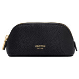 Front product shot of the Oroton Eve Mini Beauty Case in Black and Premium pebble leather for Women .