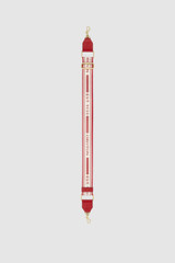 Front product shot of the Oroton Heather Long Light Gold Webbing Strap in DARK RUBY/CREAM and 100% polyester material for Women . IP:14