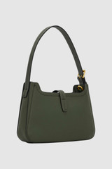 Back product shot of the Oroton Dylan Mini Baguette Crossbody in CACTUS and Premium pebble leather for Women .
