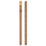 Back product shot of the Accessories YVONNE NARROW BELT in Tan and Premium pebble leather for