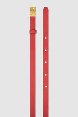 Back product shot of the Oroton Yvonne Narrow Belt in Dark Ruby and Premium pebble leather for Women . IP:25