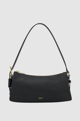 Front product shot of the Oroton Cali Baguette in BLACK and Premium smooth leather for Women .
