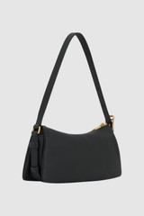 Back product shot of the Oroton Cali Baguette in BLACK and Premium smooth leather for Women .