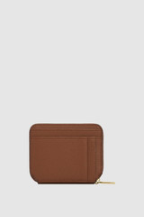 Back product shot of the Oroton Iris Small Zip Wallet in Cinnamon and Premium pebble leather  for Women .