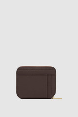 Back product shot of the Oroton Iris Small Zip Wallet in Coffee Bean and Premium pebble leather  for Women .