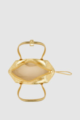 Internal product shot of the Oroton Breeze Baguette in Gold and Premium smooth leather for Women .