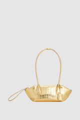 Front product shot of the Oroton Breeze Baguette in Gold and Premium smooth leather for Women .