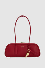 Front product shot of the Oroton Louisa Shoulder Bag in Rouge and Premium smooth leather for Women .