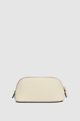 Back product shot of the Oroton Eve Mini Beauty Case in Warm Cream and Premium pebble leather for Women .