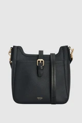 Front product shot of the Oroton Dylan Small Bucket in Black and Premium pebble leather for Women .