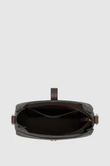 Internal product shot of the Oroton Dylan Small Bucket in Coffee Bean and Premium pebble leather for Women .