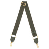Front product shot of the Oroton Heather Long Light Gold Webbing Strap in Cactus and 100% polyester material for Women .