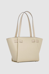 Back product shot of the Oroton Juliette Medium Tote in Ecru and Premium pebble leather for Women .