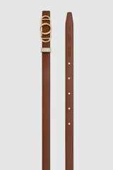 Detail product shot of the Oroton Juliette Smooth Reversible Belt in Ecru/Cinnamon and Premium smooth leather for Women .