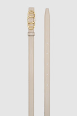 Detail product shot of the Oroton Juliette Smooth Reversible Belt in Ecru/Cinnamon and Premium smooth leather for Women .