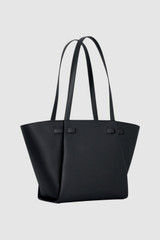 Back product shot of the Oroton Juliette Large Tote in Black and Premium pebble leather for Women .