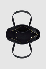 Internal product shot of the Oroton Juliette Medium Tote in Black and Premium pebble leather for Women .