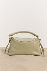 Detail product shot of the Oroton Lewis Crackle Day Bag in Pistachio and Premium smooth leather for Women .