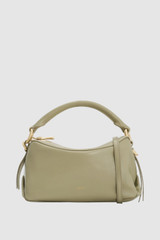 Front product shot of the Oroton Lewis Crackle Day Bag in Pistachio and Premium smooth leather for Women .