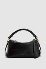 Front product shot of the Oroton Lewis Crackle Day Bag in Dark Chocolate and Premium smooth leather for Women .