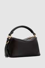 Back product shot of the Oroton Lewis Crackle Day Bag in Dark Chocolate and Premium smooth leather for Women .