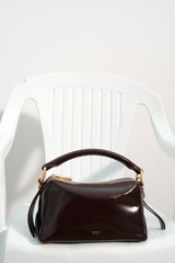 Detail product shot of the Oroton Lewis Crackle Day Bag in Copper and Premium smooth leather for Women .