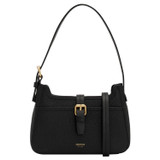 Front product shot of the Oroton Dylan Mini Baguette Crossbody in Black and Premium pebble leather for Women .