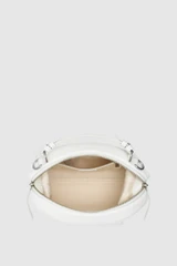 Internal product shot of the Oroton Mica Smooth Bowler in Warm White and Premium smooth leather for Women .