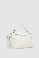 Back product shot of the Oroton Mica Smooth Bowler in Warm White and Premium smooth leather for Women .