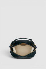 Internal product shot of the Oroton Mica Crackle Bowler in Shade Green and Premium crackle leather for Women .