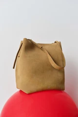 Detail product shot of the Oroton Alba Suede Hobo in Tobacco and Cow suede leather for Women .