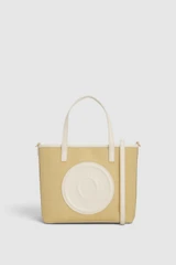 Front product shot of the Oroton Polly Straw Small Tote in Natural/Cream and Woven straw material for Women . IP:1