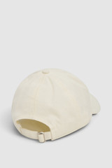 Back product shot of the Oroton Oroton Script Cap in Antique White and 100% cotton canvas fabric for Women .