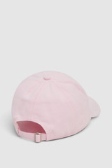 Back product shot of the Oroton Oroton Script Cap in Perfect Pink and 100% cotton canvas fabric for Women .