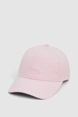 Front product shot of the Oroton Oroton Script Cap in Perfect Pink and 100% cotton canvas fabric for Women .