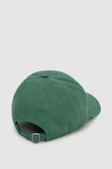 Back product shot of the Oroton Oroton Script Cap in Racing Green and 100% cotton canvas fabric for Women .