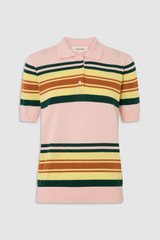 Front product shot of the Oroton Multi Stripe Knit Polo in Multi and 100% cotton fabric for Women .